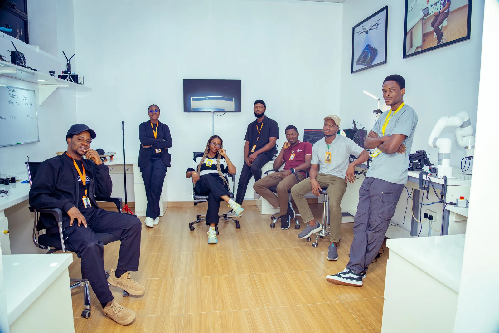 A group discussion inside an Innov8 Hub lab